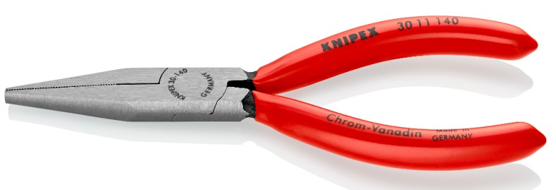 Длинногубцы KNIPEX KN-3011140SB плоские рифленные губки 42 мм, длина 140 мм