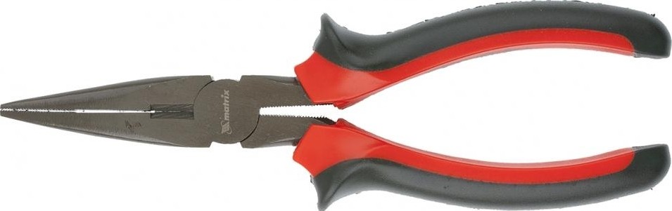 Длинногубцы MATRIX "Black Nickel" 200 мм, двухкомпонентные рукоятки 17162 17162