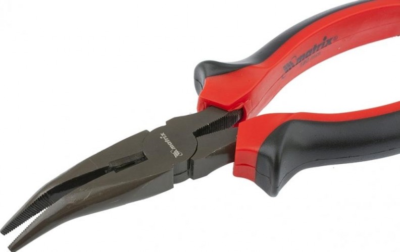 Длинногубцы MATRIX "Black Nickel" 160 мм, изогнутые, двухкомпонентные рукоятки 17458 17458 - изображение 4