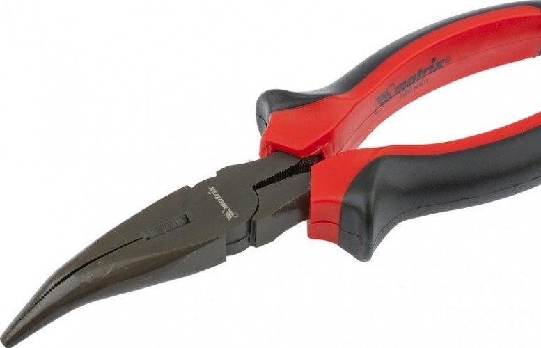 Длинногубцы MATRIX "Black Nickel" 160 мм, изогнутые, двухкомпонентные рукоятки 17458 17458 - изображение 3