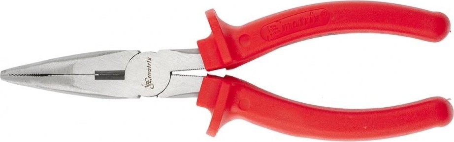 Длинногубцы MATRIX "Econom" 160 мм, изогнутые, пластмассовые рукоятки 17494 17494