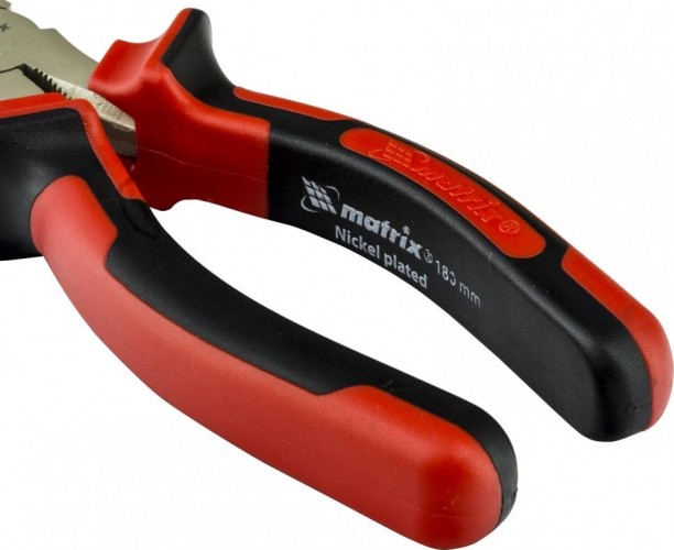 Длинногубцы MATRIX "NICKEL" 180 мм, изогнутые, двухкомпонентные рукоятки 17422 17422 - изображение 3