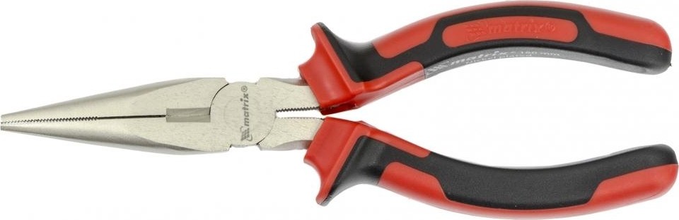 Длинногубцы MATRIX "NICKEL" 200 мм, двухкомпонентные рукоятки 17168 17168