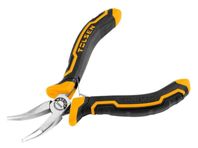 Длинногубцы TOLSEN TT10353 "GRIPro" 115 мм, мини, загнутые TT10353