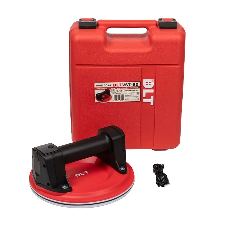 Присоска электрическая DLT VST-80 для гладкой и рельефной плитки с АВТО подкачкой 8"