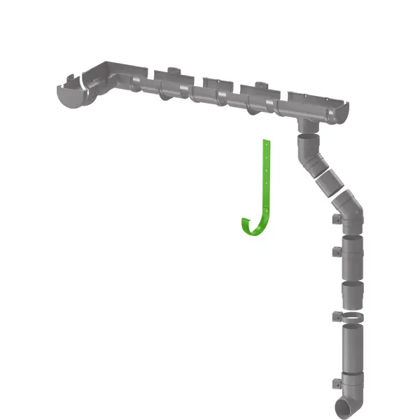 Кронштейн желоба металлический DÖCKE 120 мм 376 мм цвет серый - изображение 2