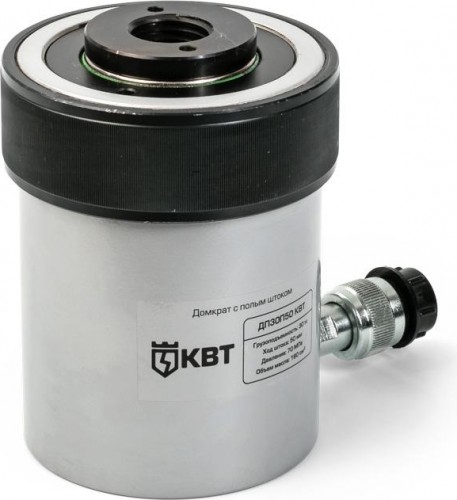 Домкрат гидравлический КВТ ДП-50П75 с полым шт.оком 84591