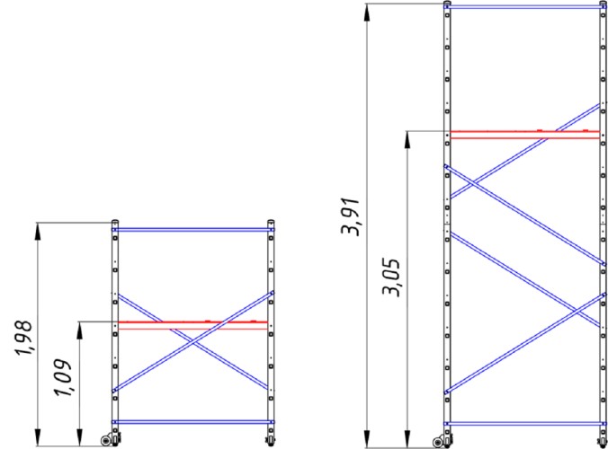 Дополнительная секция АЛЮМЕТ DP4107 для вышки-туры Техно-3 до 5 м - изображение 4