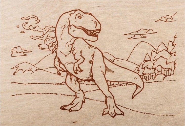 Доска для выжигания REXANT ДВ0936 «набор №1» (воин/динозавр/собака/машина/без рисунк 12-0936 - изображение 4