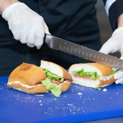 Доска разделочная 400х300х12 мм синяя пластик - изображение 5