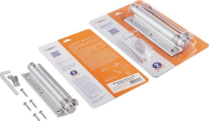 Доводчик дверной НОРА-М 101 пружинный "Серебро" 16741 - изображение 3