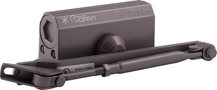 Доводчик дверной НОРА-М 2S-F морозостойкий с фиксацией "Графит/Бронза" 13720