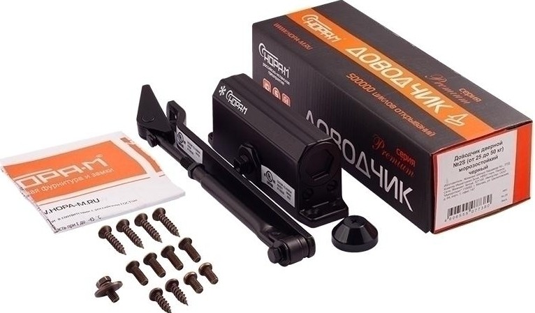 Доводчик дверной НОРА-М 2S морозостойкий "Черный" 16223 - изображение 2