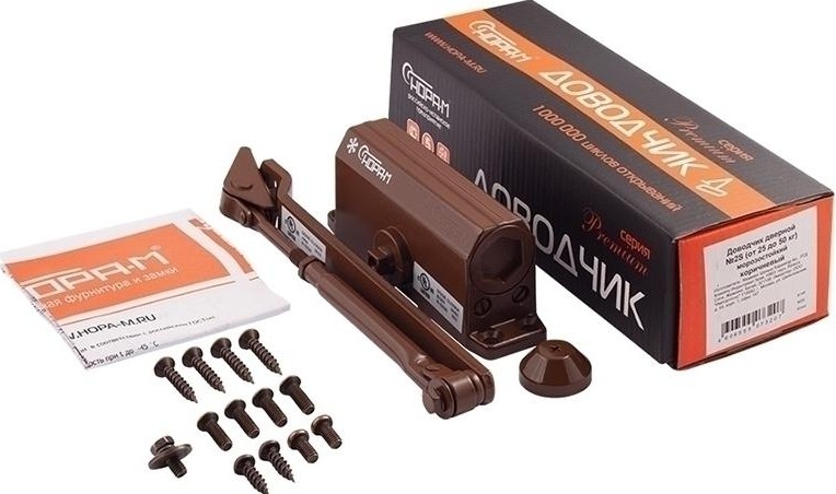 Доводчик дверной НОРА-М 2S морозостойкий "Коричневый" 15885 - изображение 2