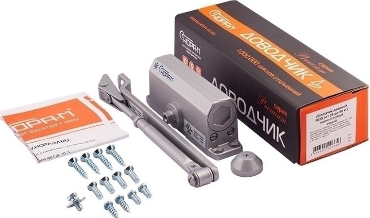 Доводчик дверной НОРА-М 2S морозостойкий "Серый" 4987 - изображение 2