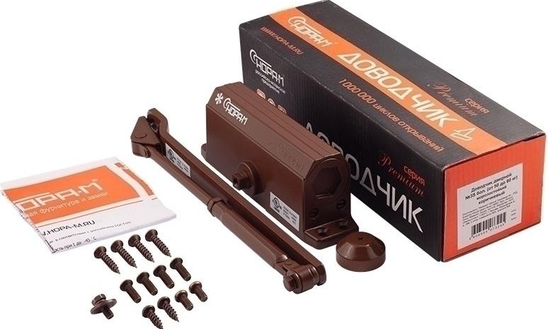 Доводчик дверной НОРА-М 3S бол. морозостойкий "Коричневый" 15887 - изображение 2