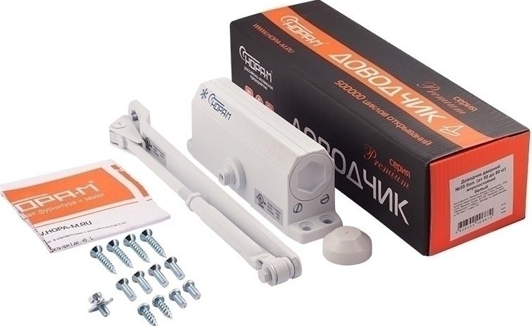 Доводчик дверной НОРА-М 3S бол. морозостойкий "Белый" 4989 - изображение 3