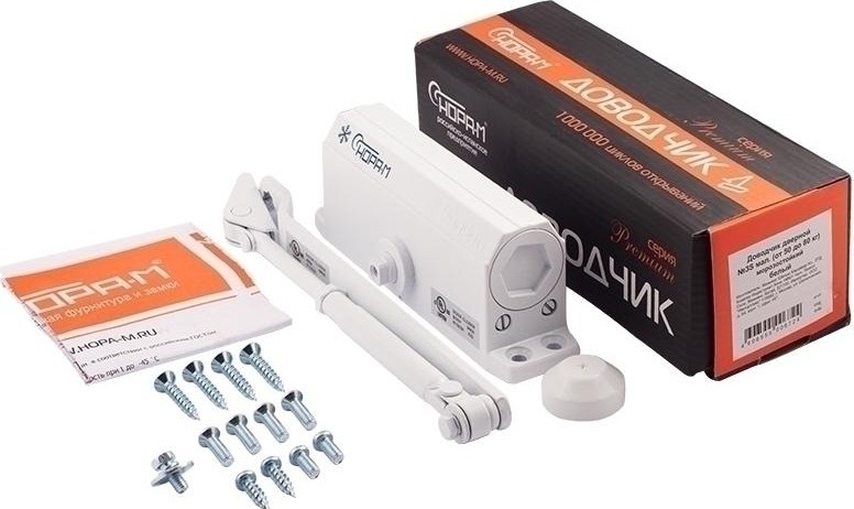 Доводчик дверной НОРА-М 3S мал. морозостойкий "Белый" 4994 - изображение 3