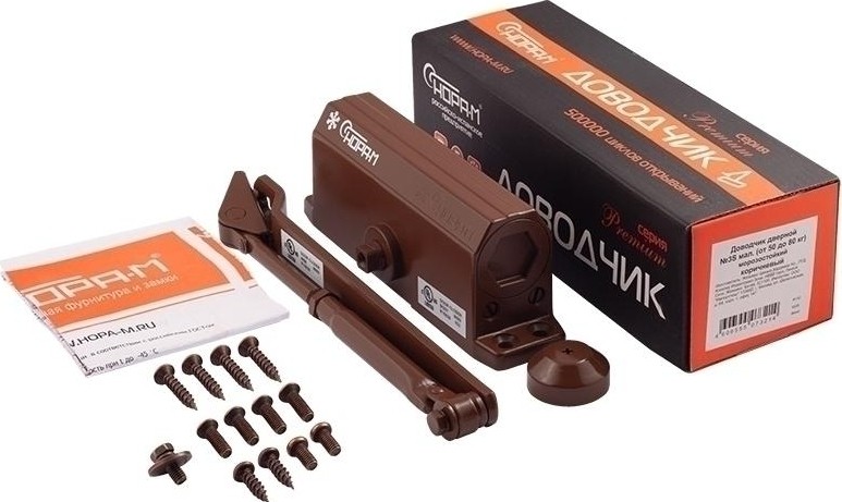 Доводчик дверной НОРА-М 3S мал. морозостойкий "Коричневый" 15886 - изображение 2