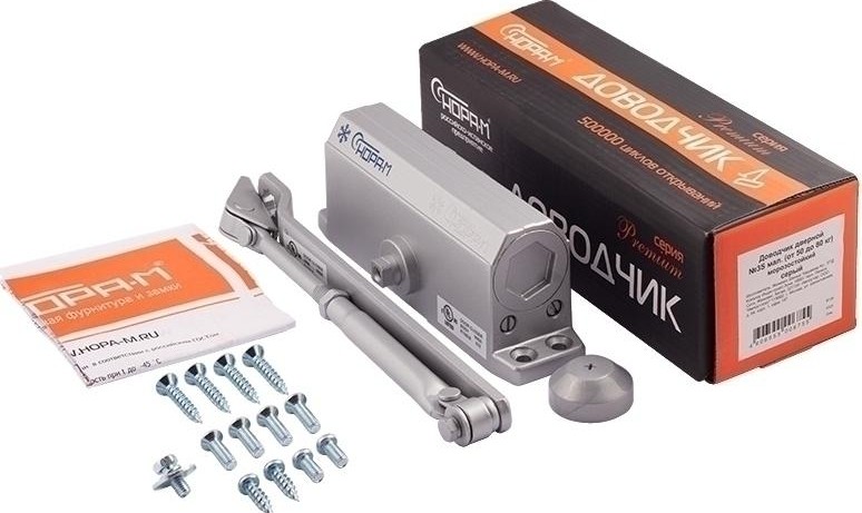 Доводчик дверной НОРА-М 3S мал. морозостойкий "Серый" 4997 - изображение 2