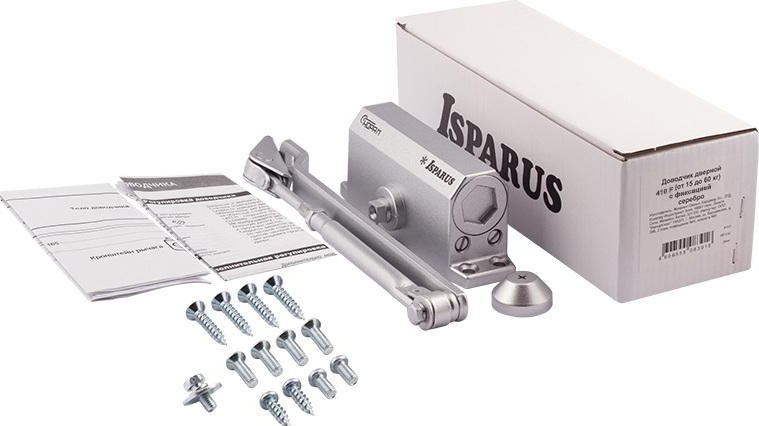 Доводчик дверной НОРА-М 410F ISPARUS с фиксацией "Серебро" 18401 - изображение 2