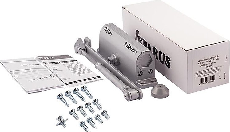 Доводчик дверной НОРА-М 420 ISPARUS морозостойкий "Серый" 18720 - изображение 2