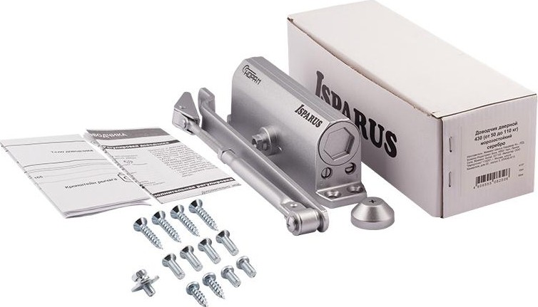 Доводчик дверной НОРА-М 420 ISPARUS морозостойкий "Серебро" 18721 - изображение 2