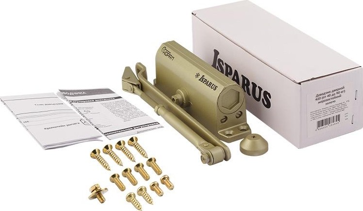 Доводчик дверной НОРА-М 420 ISPARUS морозостойкий "Золото" 18759 - изображение 3