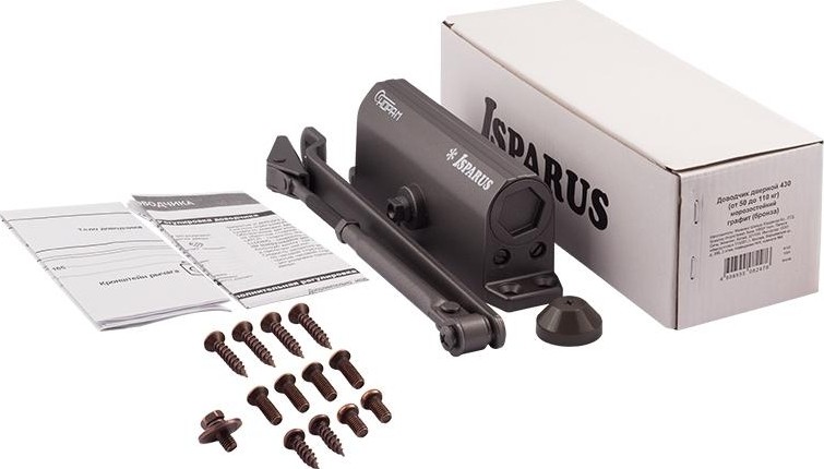 Доводчик дверной НОРА-М 430 ISPARUS морозостойкий "Графит" 16818 - изображение 2