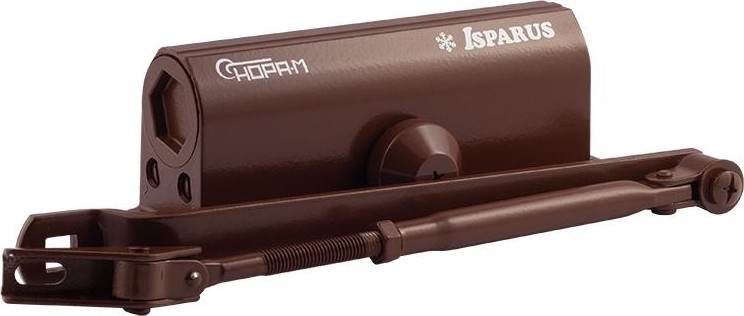 Доводчик дверной НОРА-М 430F ISPARUS с фиксацией "Коричневый" 18407