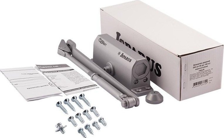 Доводчик дверной НОРА-М 440 ISPARUS морозостойкий "Серый" 17204 - изображение 2