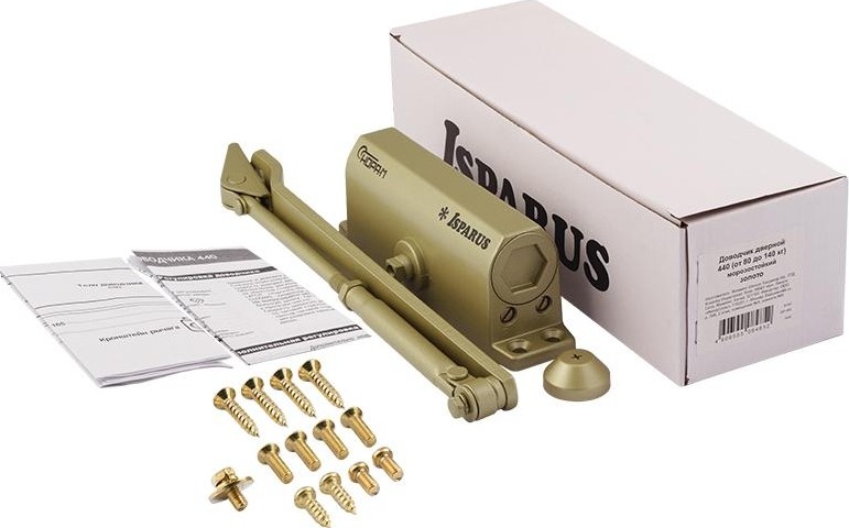 Доводчик дверной НОРА-М 440 ISPARUS морозостойкий "Золото" 18344 - изображение 2