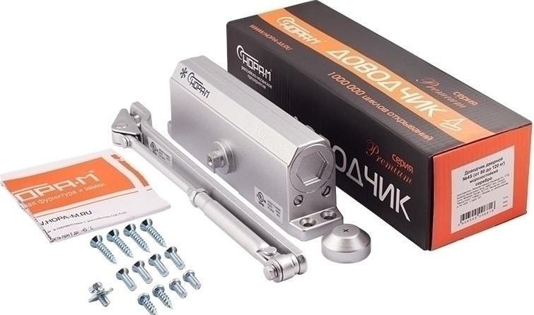 Доводчик дверной НОРА-М 4S морозостойкий "Серебро" 5003 - изображение 2