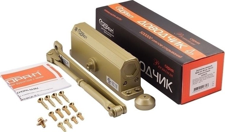 Доводчик дверной НОРА-М 4S морозостойкий "Золото" 5001 - изображение 2