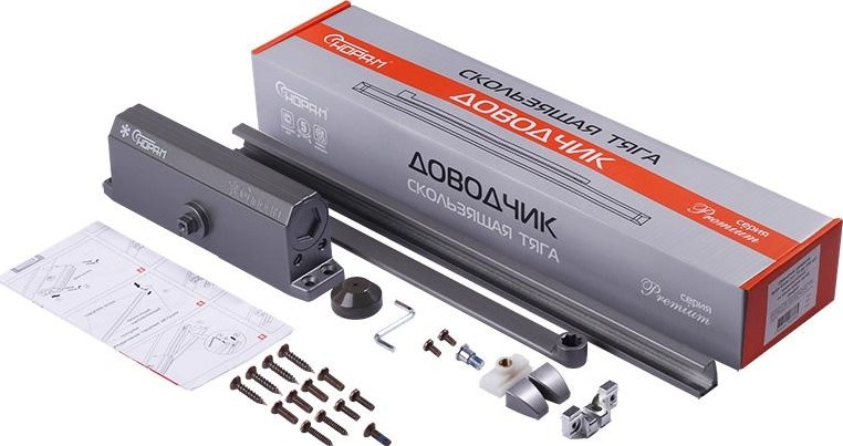 Доводчик дверной НОРА-М 4S Slider морозостойкий "Графит" 18768 - изображение 2