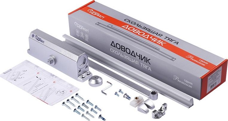 Доводчик дверной НОРА-М 4S Slider морозостойкий "Серебро" 18769 - изображение 2