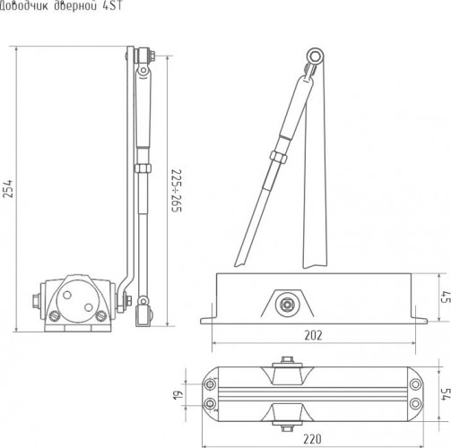 Доводчик дверной НОРА-М 4ST морозостойкий "Графит" 16646 - изображение 3