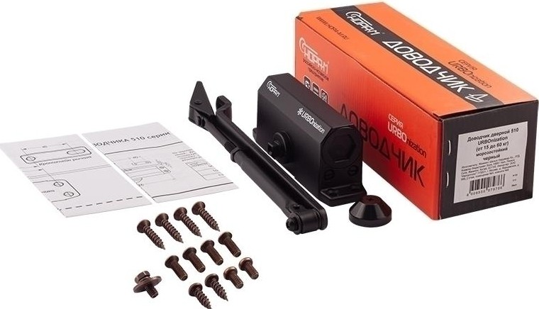 Доводчик дверной НОРА-М 510 URBOnization морозостойкий "Черный" 16632 - изображение 2