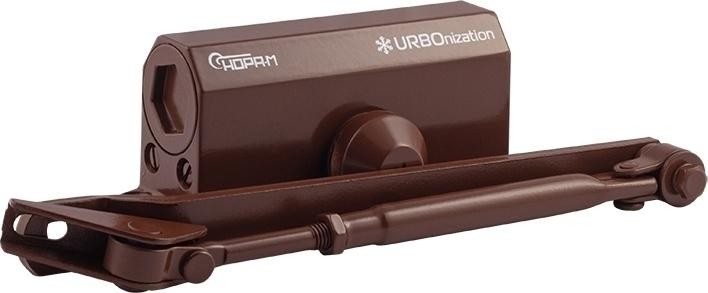 Доводчик дверной НОРА-М 510F URBOnization с фиксацией "Коричневый" 18393