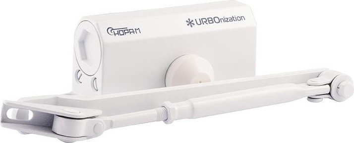 Доводчик дверной НОРА-М 510F URBOnization с фиксацией "Белый" 18389