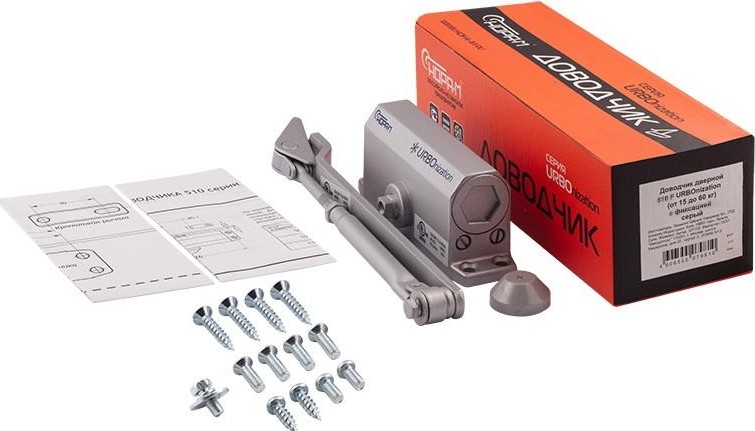 Доводчик дверной НОРА-М 510F URBOnization с фиксацией "Серый" 18391 - изображение 3