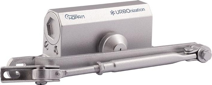 Доводчик дверной НОРА-М 510F URBOnization с фиксацией "Серебро" 18392