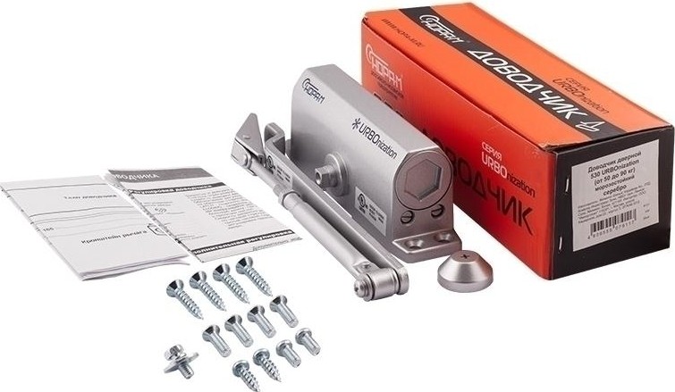 Доводчик дверной НОРА-М 530 URBOnization морозостойкий "Серебро" 16614 - изображение 2