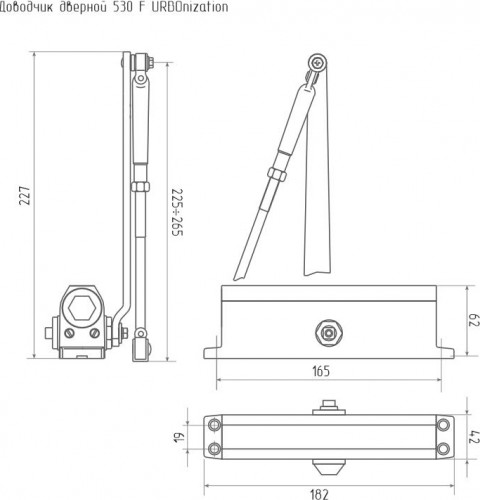 Доводчик дверной НОРА-М 530F URBOnization с фиксацией "Белый" 18394 - изображение 2