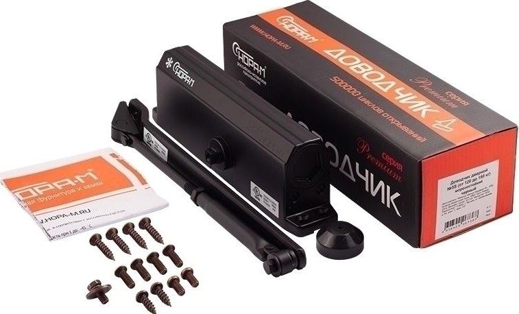 Доводчик дверной НОРА-М 5S морозостойкий "Черный" 14880 - изображение 2