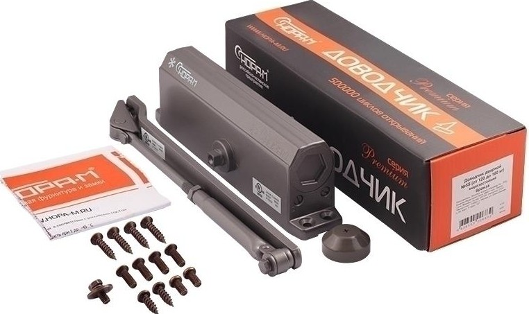 Доводчик дверной НОРА-М 5S морозостойкий "Графит" 5005 - изображение 2