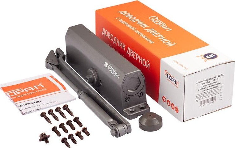Доводчик дверной НОРА-М 740DA "Графит" 18410 - изображение 2