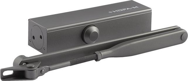 Доводчик дверной НОРА-М 820 с рычажной тягой "Графит" 19271