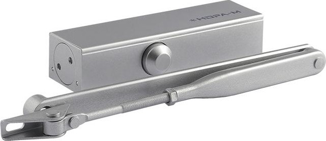 Доводчик дверной НОРА-М 820 с рычажной тягой "Серебро" 19272