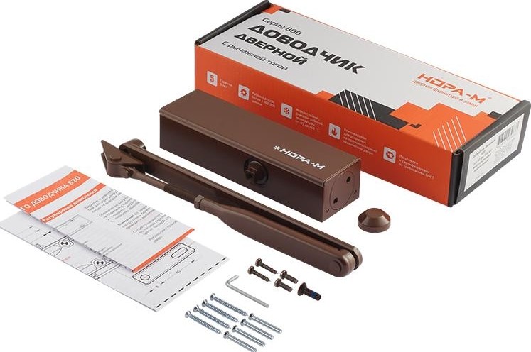 Доводчик дверной НОРА-М 820 с рычажной тягой "Коричневый" 19273 - изображение 2